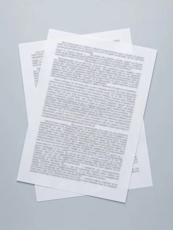 Sachverständigenunterlagen aus dem Mandat, Text unkenntlich